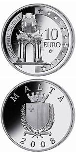 Auberge de Castille 10 euro Malta 2008 Proof